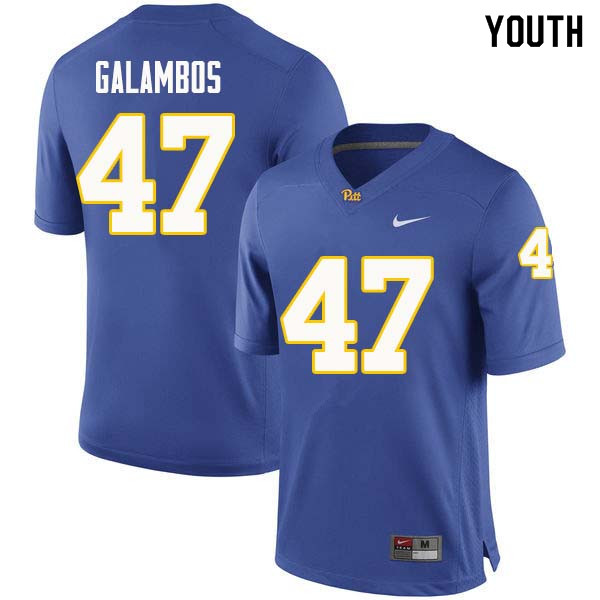 Youth #47 Matt Galambos Pittsburgh Panthers College Football Jerseys Sale-Royal